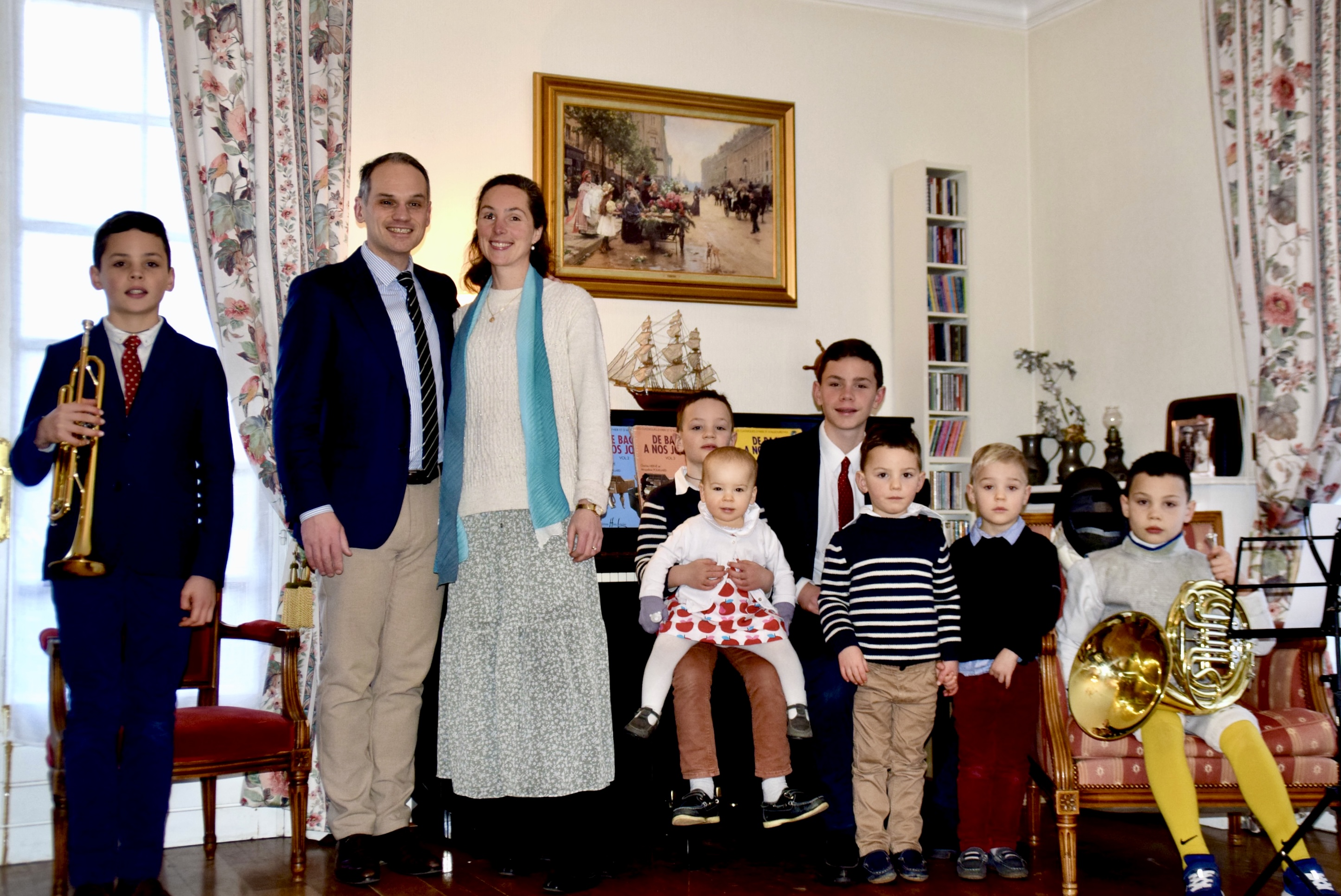 Thibault & Hélène, Antoine, Benoît, Colomban, Louis, Charles, Xavier et Jeanne.